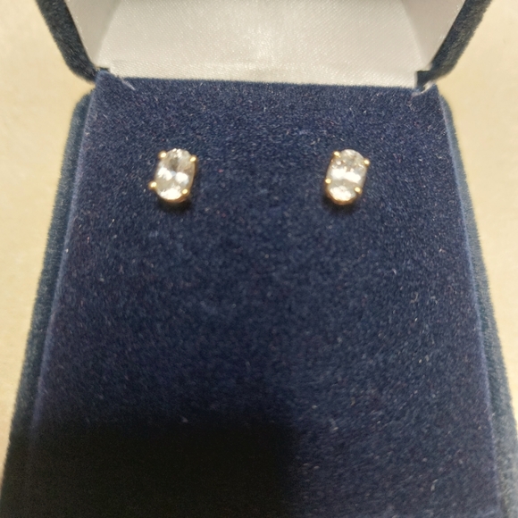 Source Unknown Jewelry - Cubic Zirconia Earrings in 14k Gold Setting